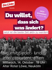 Du willst, dass sich was ändert? Darunter Ort und Zeit des verlinkten Neumitgliedertreffens